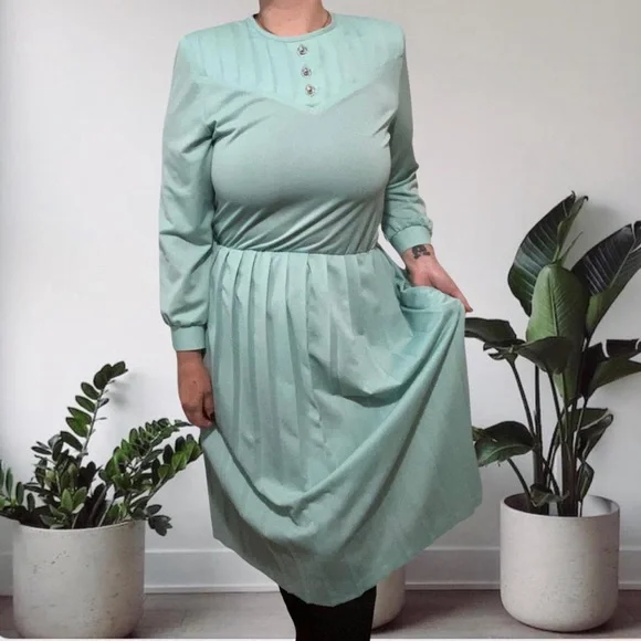Blair | Dresses | Blair Retro Mint Green Dream Boho Pleated Cottagecore  Longsleeve Dress Size | Poshmark